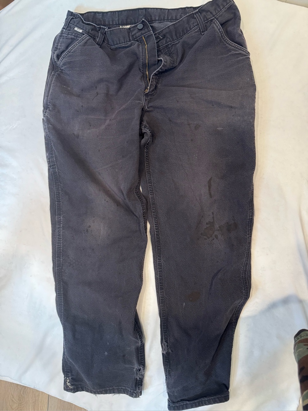 Carhartt FR Flame Resistant Work Pants Mens 38x34 Black HRC 2 Distressed